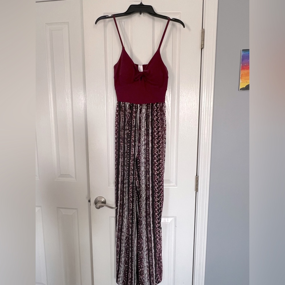 Purple and Patterned Jumpsuit